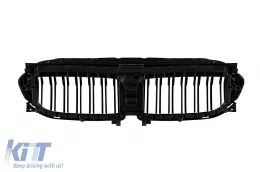 Grilles à double nervure de type M5 en laque noire adaptées pour BMW Série 5 G30 berline, G31 touring 2017-2020-image-6146956