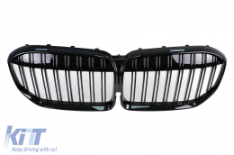 Grilles Calandre pour BMW Série 7 G11 G12 LCI 2020+ Double Stripe M Design Noir-image-6105659