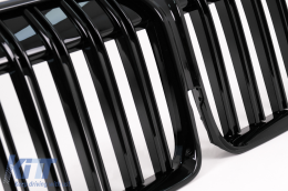 Grilles Calandre pour BMW Série 7 G11 G12 LCI 2020+ Double Stripe M Design Noir-image-6105661