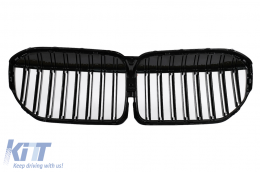 Grilles Calandre pour BMW Série 7 G11 G12 LCI 2020+ Double Stripe M Design Noir-image-6105662
