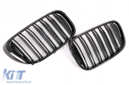 Grilles Calandre pour BMW Série 7 G11 G12 2015-2019 Double Stripe M Design Noir-image-6105674