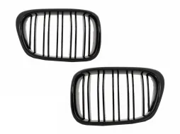 image-24-Grilles Centrales pour BMW E39 Série 5 97-03 Double Stripe M Look Noir Brillant