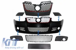 image-27-Grilles de pièces pour pare-chocs avant GTI Look VW Golf 5 V MK5 2003-2007