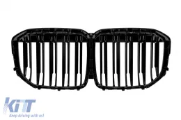 Grilles en forme de rein à double lamelle en laque noire adaptées pour BMW X7 G07 2018-2022-image-6146197