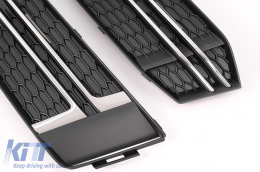 Grilles Inférieures Couvre Côté pour Audi A4 B9 Berline Avant 16-18 S-Line Look Argent-image-6067977