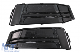 Grilles Inférieures Couvre Côté pour Audi A4 B9 Berline Avant 16-18 S-Line Look Argent-image-6067978