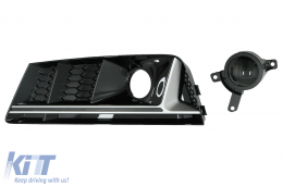Grilles inférieures pare-chocs ACC côté pour Audi A4 B9 16-18 RS4 Look argent-image-6067965