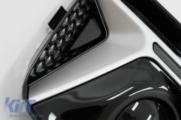 Grilles inférieures pare-chocs ACC côté pour Audi A4 B9 16-18 RS4 Look argent-image-6067970