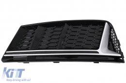 Grilles inférieures pare-chocs Côté pour Audi A4 B9 2016-2018 RS4 Look-image-6067973