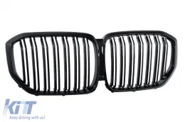 Grilles Rein Centrales pour BMW X5 G05 2018-2022 Double Bande M Look Noir Brillant-image-6239487