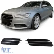 image-75-Grillverkleidungen Stoßstange Chrom geeignet für Audi A6 C7 4G 10-14 ohne S-Line