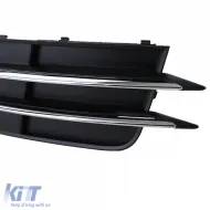 Grillverkleidungen Stoßstange Chrom geeignet für Audi A6 C7 4G 10-14 ohne S-Line-image-6205084