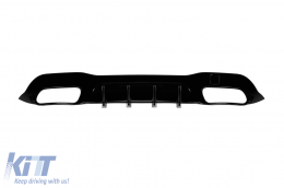 GT63s Typ Diffusor mit schwarzen Endrohren geeignet für den hinteren A Design Stoßfänger am Mercedes A Design GT X290 nach 2018 -oo--oo-, schwarz lackiert-image-6138685
