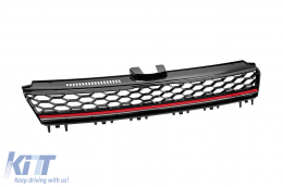 GTi hűtőrács VW Golf VII 2012-2017 modellhez, GTi lökhárítóhoz, emblémahely nélkül-image-6216949