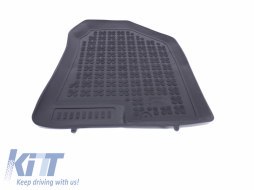 Gummi-Fußmatte Schwarz für Hyundai IX35 10-15 Dedizierter geruchloser erhöhter Rand-image-5999940