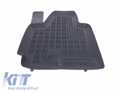 Gummi-Fußmatte Schwarz für Hyundai IX35 10-15 Dedizierter geruchloser erhöhter Rand-image-5999943