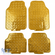 Gummifußmatten-Set 4 Stück Aluminium-Rautenmuster Universal Chrom Gold-image-6197069