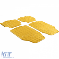 Gummifußmatten-Set 4 Stück Aluminium-Rautenmuster Universal Chrom Gold-image-6197072