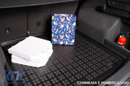 Gummimatte für den Kofferraum von Rezaw-Plast geeignet für Skoda Kodiaq für 5 Sitze nach der Version 2024 ohne verstellbaren Kofferraumboden, schwarz-image-6218643