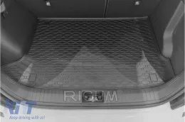 Gummimatte für den Kofferraum von Rigum geeignet für Hyundai Kona 2017-2023, mit dem Kofferraumboden in der oberen Position, schwarz-image-6243324