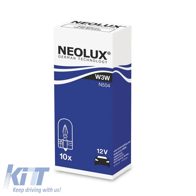 Halogen Bulb T10 W3W 12V E2.1x9.5D Neolux suitable for Osram N504 1 Piece