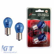 Halogen Bulbs P21W BA15S 12V Single S25 Blue Glass Supewhite 6000k X-Tec 2 Pieces