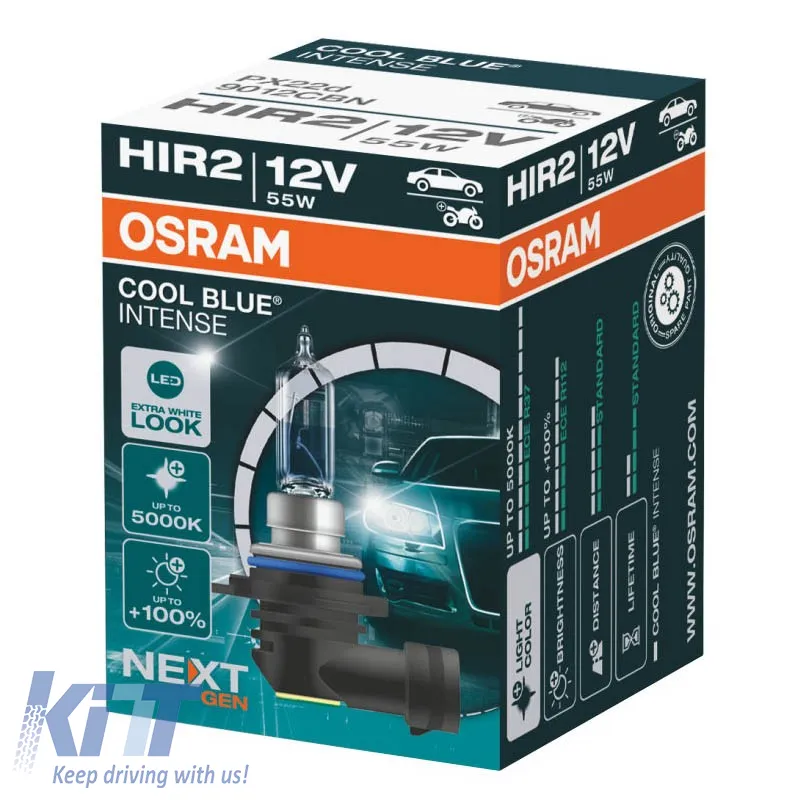 Halogen Headlight Lamp HIR2 9012 12V 55w Cool Blue Intense Next Generation 5000κ Osram 9012CBN 1pc