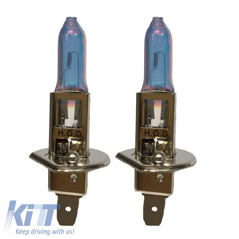 Halogen Headlight Lamps H1 12V 55w HOD Crystal Blue 2pc