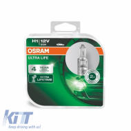 Halogen Headlight Lamps H1 12V 55w Ultra Life Osram 64150ULT-HCB 2pcs