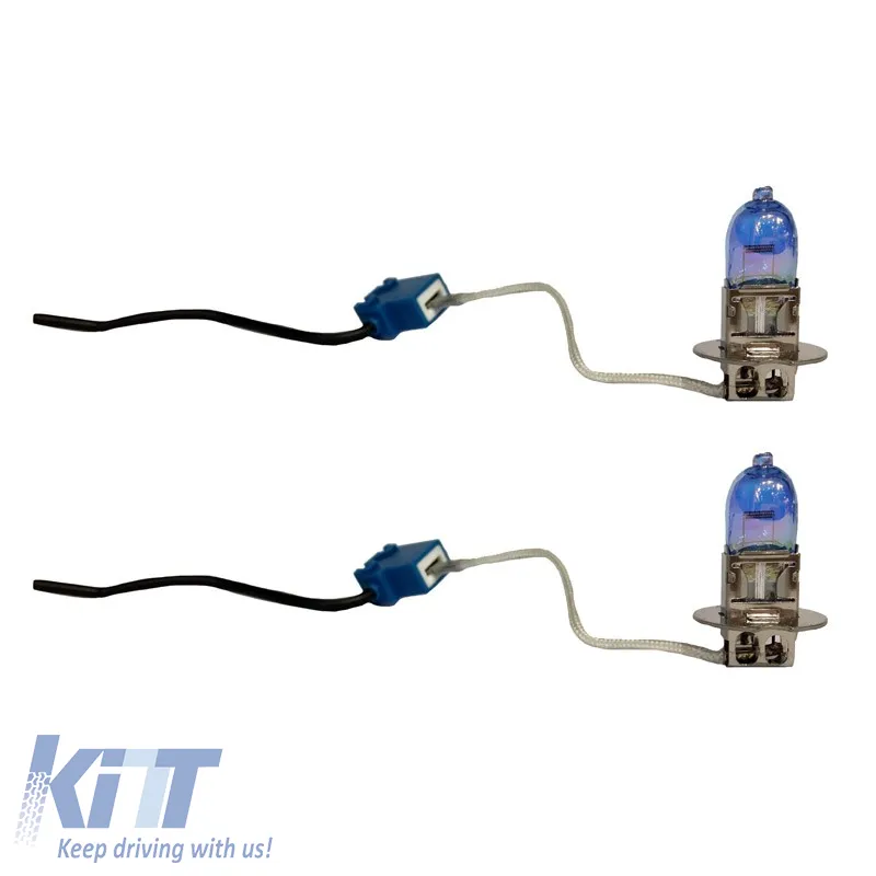Halogen Headlight Lamps H3 12V 55w HOD Laser Blue 2pcs