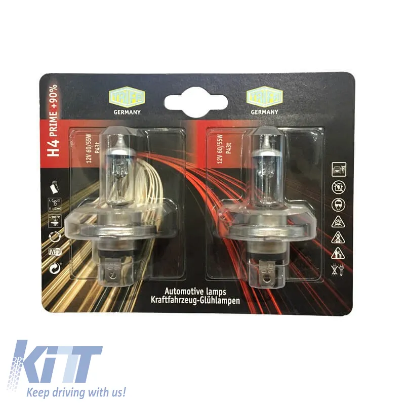 Halogen Headlight Lamps H4 12V 60/55w +90% Trifa 2 pcs
