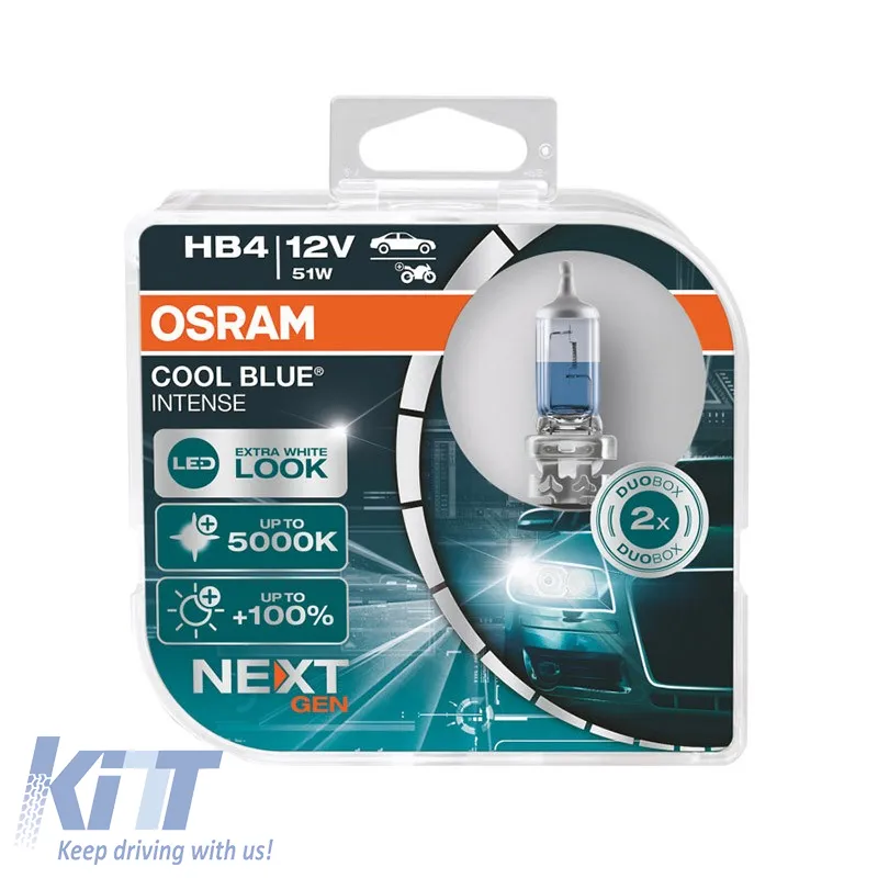 Halogen Headlight Lamps HB4 9006 12V 51w Cool Blue Intense Next Generation Osram 9006CBN-HCB 2pcs