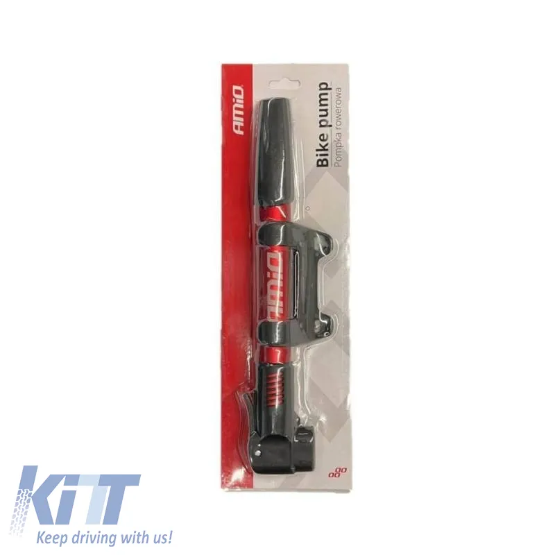 Hand Pump suitable for Bicycle and Car Aluminum Amio Red 28cm 02145