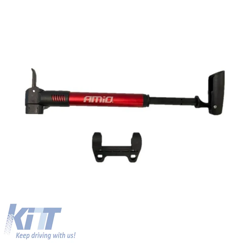 Hand Pump suitable for Bicycle and Car Aluminum Amio Red 28cm 02145