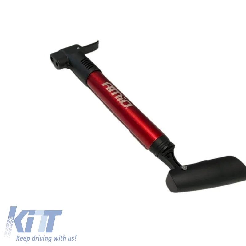 Hand Pump suitable for Bicycle and Car Aluminum Amio Red 28cm 02145