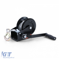 Hand winch trailer cable winch black with 10 meter steel cable 800 kg