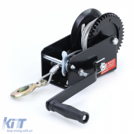 Hand winch trailer cable winch black with 10 meter steel cable 900 kg - ODSEAR39601