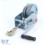 Hand winch trailer cable winch silver with 10 meter steel cable 900 kg - ODSEAR6014183