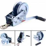 image-24-Hand winch trailer cable winch silver with 8 meter strap 1360 kg