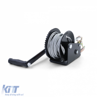 Handwinde für Anhänger, schwarzes Kabel mit 10 Metern Stahlseil, 800 kg-image-6198033