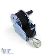 Handwinde für Anhänger, silbernes Kabel mit 8 Meter Riemen, 600 kg-image-6200972