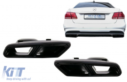 Hangtompított kipufogó végek Mercedes Benz S-Class W222 E-Class W212 Facelift CLS W218 SL-Class R231 E63 S65 AMG Design Fekete Exkluzív kiadás-image-6088771