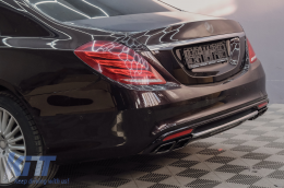 Hangtompított Kipufogó végek  Mercedes Benz S-osztály W222 E-osztály W212 S212 Facelift CLS W218 SL-osztály R231 E65 S65 SL65 AMG Design fekete kiadás-image-6104039
