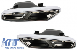 Hangtompított kipufogóvégek Mercedes Benz S-osztály W222, E-osztály W212/S212 Facelift, CLS W218, SL-osztály R231 E65/S65/SL65 AMG Design-image-6005971