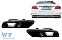 Hangtompított kipufogóvégek Mercedes Benz S-osztály W222, E-osztály W212 Facelift, CLS W218, SL-Class R231 E63 S65 AMG Design, fekete, exkluzív kiadás-image-6088771
