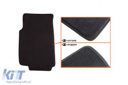 Háromrétegű textil szőnyeg garnitúra, Honda Accord sedan, wagon 2003-2008, 4 darabos, fekete-image-6241874