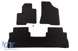 image-12-Háromrétegű textil szőnyeg garnitúra Hyundai Santa Fe 2006-2009, Petex Style anyagból, 3 részes, fekete