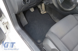 Háromrétegű textil szőnyeg garnitúra, VW Golf V 2003-2008, Golf VI 2008-2012, Scirocco 2008-2017, Jetta 2007-2010 modellekhez, kerek rögzítési ponttal, 4 darabos szett, fekete-image-6242741