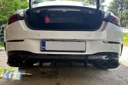 Hátsó diffúzor és kipufogóvégek Mercedes CLA X118 Shooting Brake C118 Coupe Sport Line (2019-től) CLA45S dizájn aerodinamikus éjszakai csomag-image-6278098