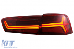 Hátsó Lámpák Full LED Audi A6 4G C7 Limousine (2011-2014) Piros/Áttetsző Facelift Design Sorozatos, Dinamikus LED irányjelzőkkel-image-6042650